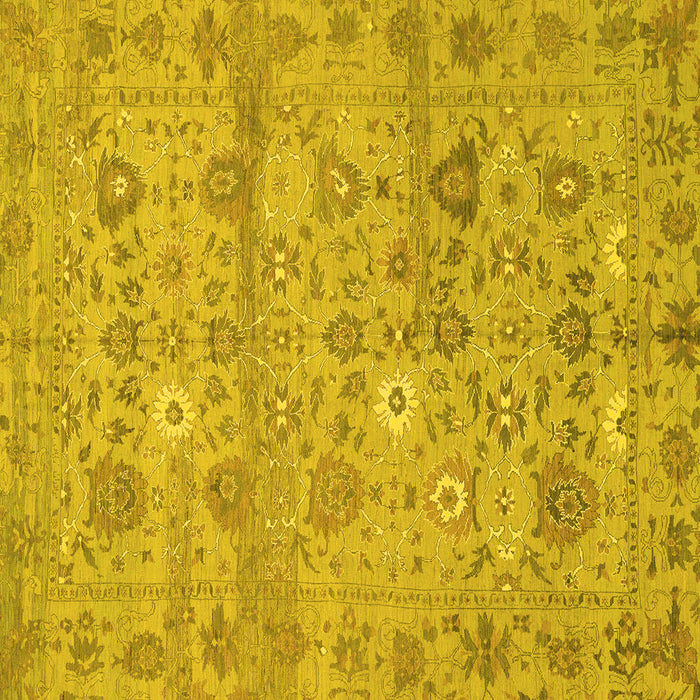 Square Abstract Yellow Modern Rug, abs1717yw