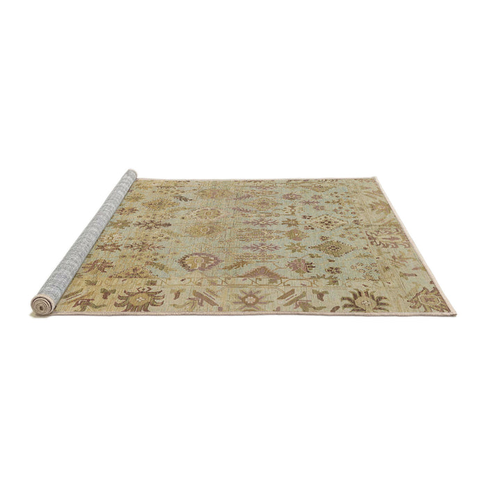 Sideview of Machine Washable Abstract Brown Rug, wshabs1718