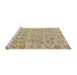 Sideview of Machine Washable Abstract Brown Rug, wshabs1718