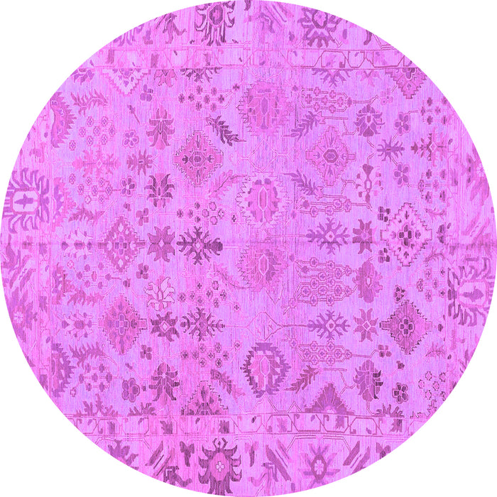 Round Oriental Purple Traditional Rug, abs1718pur