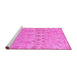 Sideview of Machine Washable Oriental Pink Traditional Rug, wshabs1718pnk