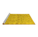 Sideview of Machine Washable Oriental Yellow Traditional Rug, wshabs1718yw