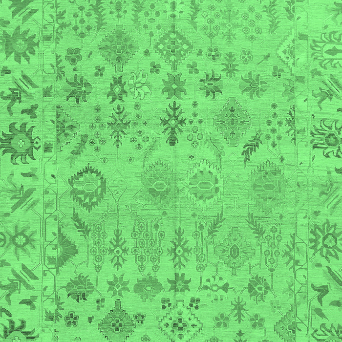 Machine Washable Oriental Emerald Green Traditional Area Rugs, wshabs1718emgrn