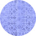 Round Oriental Blue Traditional Rug, abs1718blu