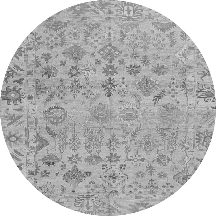 Round Oriental Gray Traditional Rug, abs1718gry