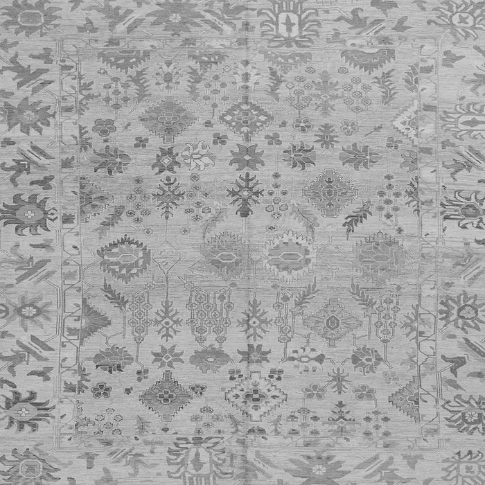 Square Machine Washable Oriental Gray Traditional Rug, wshabs1718gry