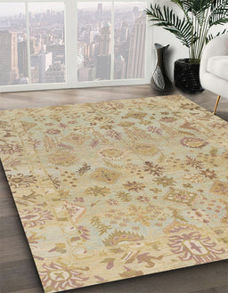 Machine Washable Abstract Brown Rug in a Family Room, wshabs1718