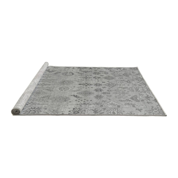 Sideview of Machine Washable Oriental Gray Traditional Rug, wshabs1718gry