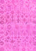 Machine Washable Oriental Pink Traditional Rug, wshabs1718pnk