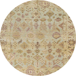 Round Machine Washable Abstract Brown Rug, wshabs1718