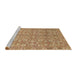 Sideview of Machine Washable Abstract Chocolate Brown Rug, wshabs1719