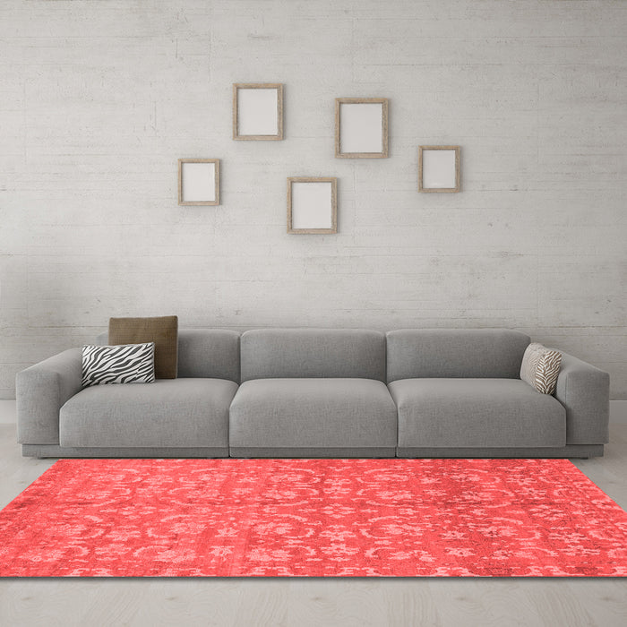Modern Red Washable Rugs