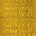 Square Machine Washable Abstract Yellow Modern Rug, wshabs1719yw