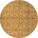 Round Abstract Brown Modern Rug, abs1719brn