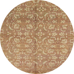 Round Abstract Chocolate Brown Modern Rug, abs1719