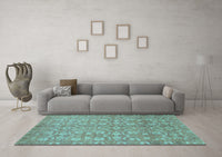 Machine Washable Abstract Light Blue Modern Rug, wshabs1719lblu