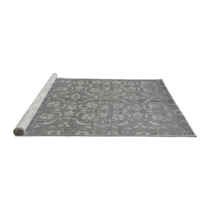 Sideview of Machine Washable Abstract Gray Modern Rug, wshabs1719gry
