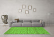 Machine Washable Abstract Green Modern Area Rugs in a Living Room,, wshabs1719grn