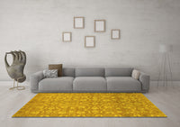 Machine Washable Abstract Yellow Modern Rug, wshabs1719yw