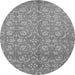 Round Abstract Gray Modern Rug, abs1719gry