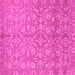 Square Machine Washable Abstract Pink Modern Rug, wshabs1719pnk