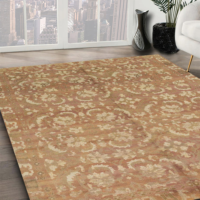 Abstract Chocolate Brown Modern Rug in Family Room, abs1719