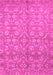 Machine Washable Abstract Pink Modern Rug, wshabs1719pnk