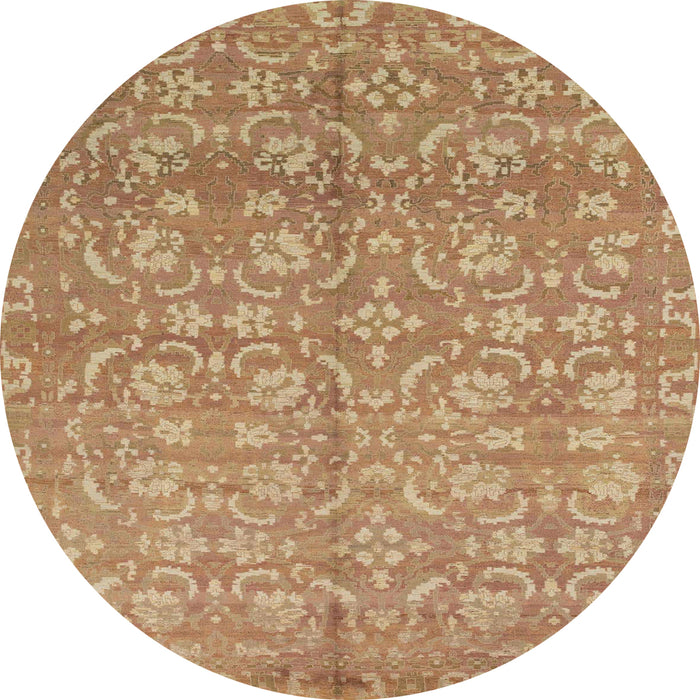 Round Machine Washable Abstract Chocolate Brown Rug, wshabs1719