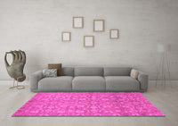 Machine Washable Abstract Pink Modern Rug, wshabs1719pnk