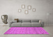 Machine Washable Abstract Purple Modern Area Rugs in a Living Room, wshabs1719pur