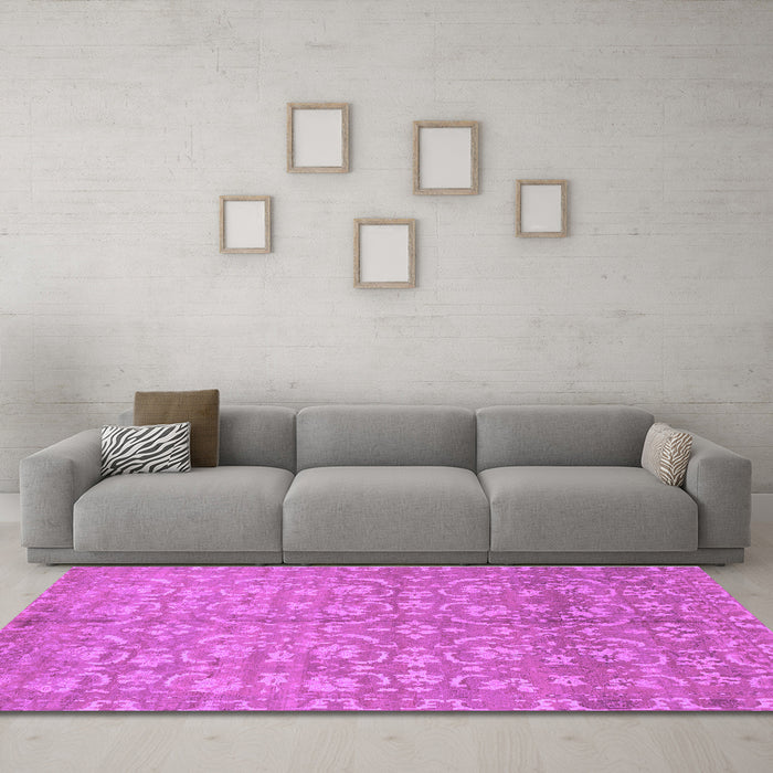 Machine Washable Abstract Purple Modern Area Rugs in a Living Room, wshabs1719pur