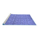 Sideview of Machine Washable Abstract Blue Modern Rug, wshabs1719blu