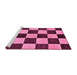 Sideview of Machine Washable Checkered Pink Modern Rug, wshabs171pnk