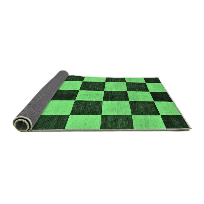 Sideview of Checkered Emerald Green Modern Rug, abs171emgrn