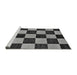 Sideview of Machine Washable Checkered Gray Modern Rug, wshabs171gry