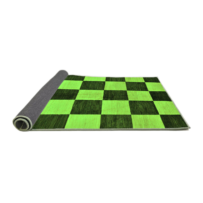 Sideview of Checkered Green Modern Rug, abs171grn