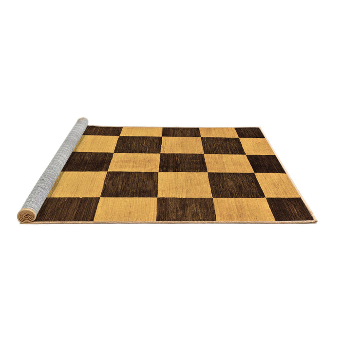 Sideview of Machine Washable Checkered Brown Modern Rug, wshabs171brn