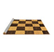 Sideview of Machine Washable Checkered Brown Modern Rug, wshabs171brn