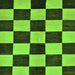 Square Machine Washable Checkered Green Modern Area Rugs, wshabs171grn