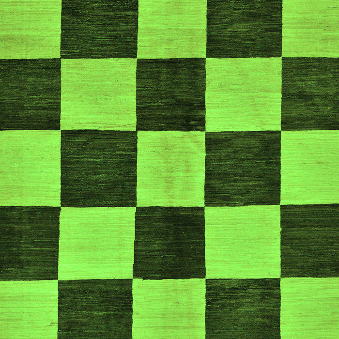 Machine Washable Checkered Green Modern Area Rugs, wshabs171grn
