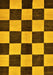 Machine Washable Checkered Yellow Modern Rug, wshabs171yw