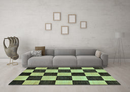 Machine Washable Checkered Light Blue Modern Rug in a Living Room, wshabs171lblu