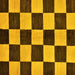 Square Checkered Yellow Modern Rug, abs171yw