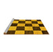 Sideview of Machine Washable Checkered Yellow Modern Rug, wshabs171yw