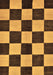 Machine Washable Checkered Brown Modern Rug, wshabs171brn