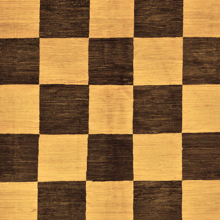 Machine Washable Checkered Brown Modern Rug, wshabs171brn