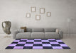 Machine Washable Checkered Blue Modern Rug in a Living Room, wshabs171blu