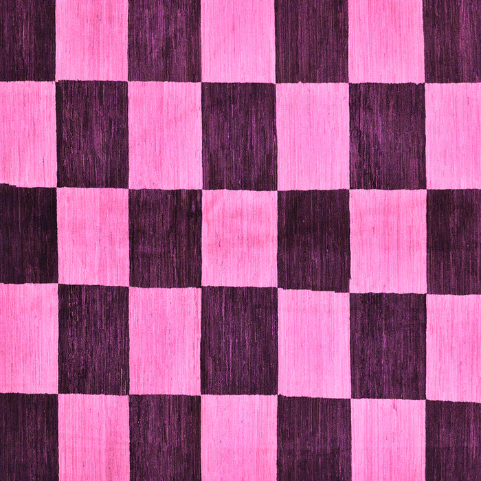 Square Machine Washable Checkered Purple Modern Area Rugs, wshabs171pur