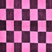Square Machine Washable Checkered Purple Modern Area Rugs, wshabs171pur