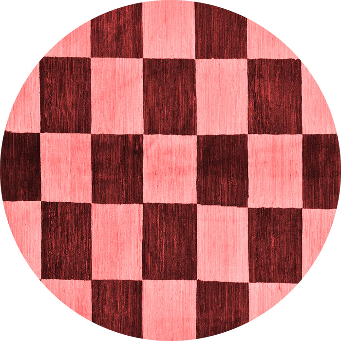 Machine Washable Checkered Red Modern Rug, wshabs171red